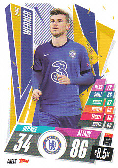 Timo Werner Chelsea 2020/21 Topps Match Attax CL #CHE15